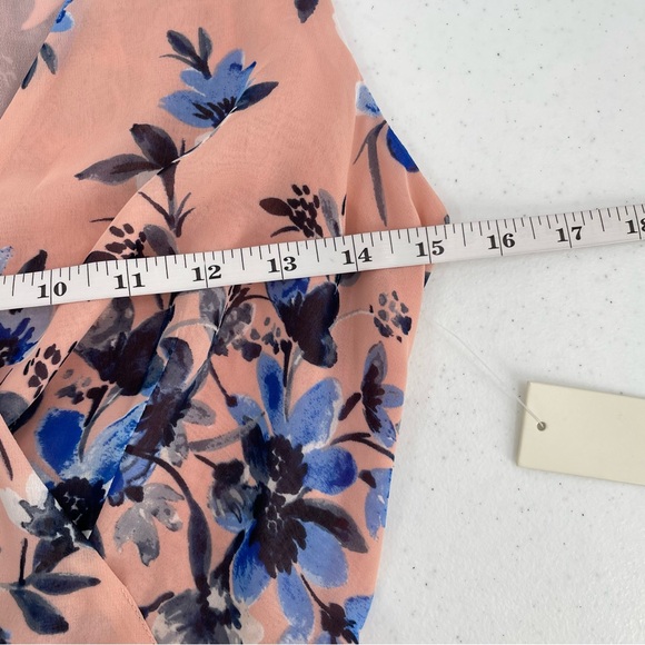 NWT Eliza J Floral Faux Wrap Pink Blue Midi High Low Dress Easter Shower Church - Picture 10 of 13